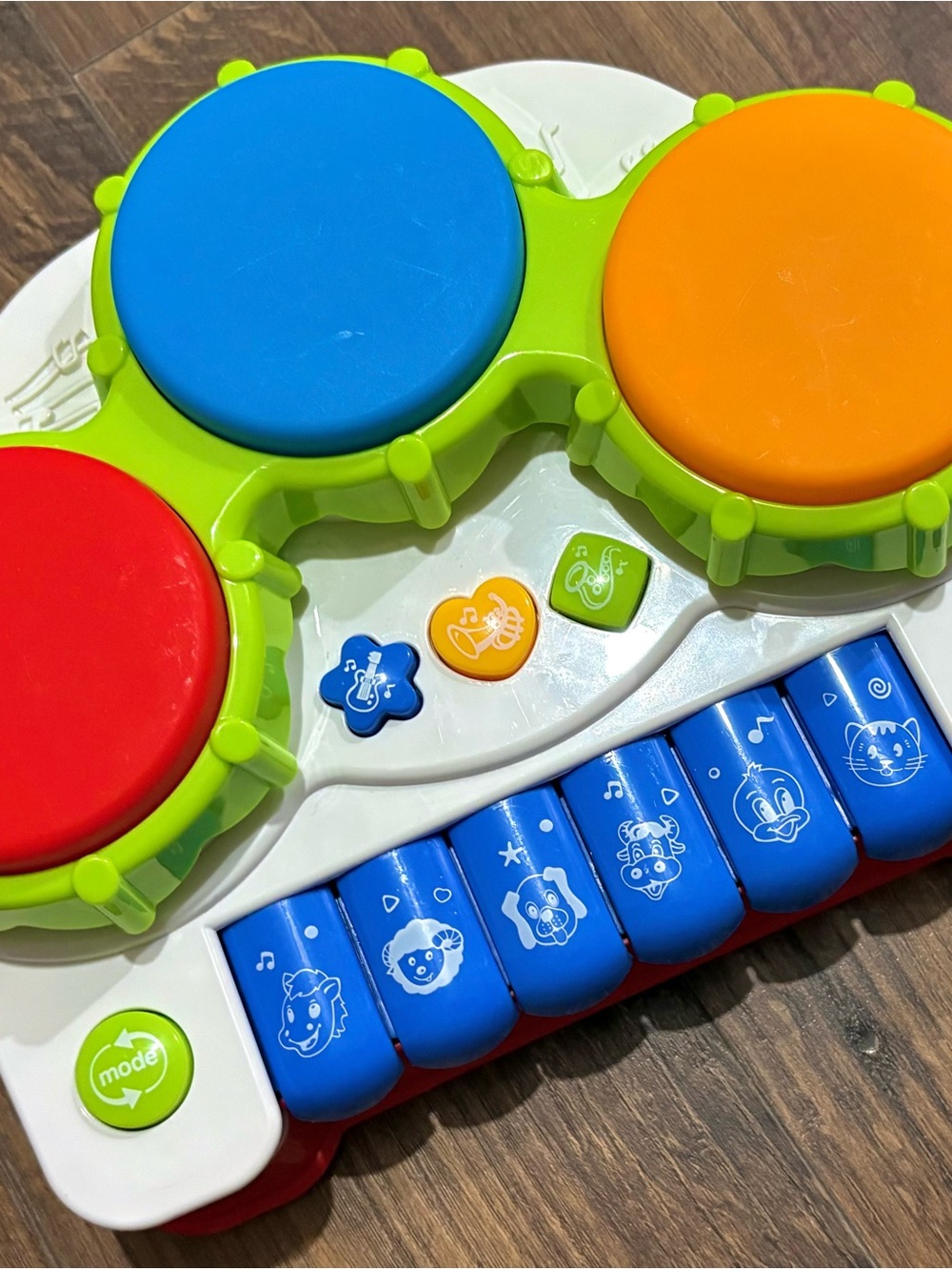 Colorful Kids Drum & Piano Learning Toy — Red, Blue, Orange, Green